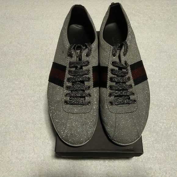 Authentic Gucci Men's Bambi Web Glitter Sneakers - Picture 1 of 8